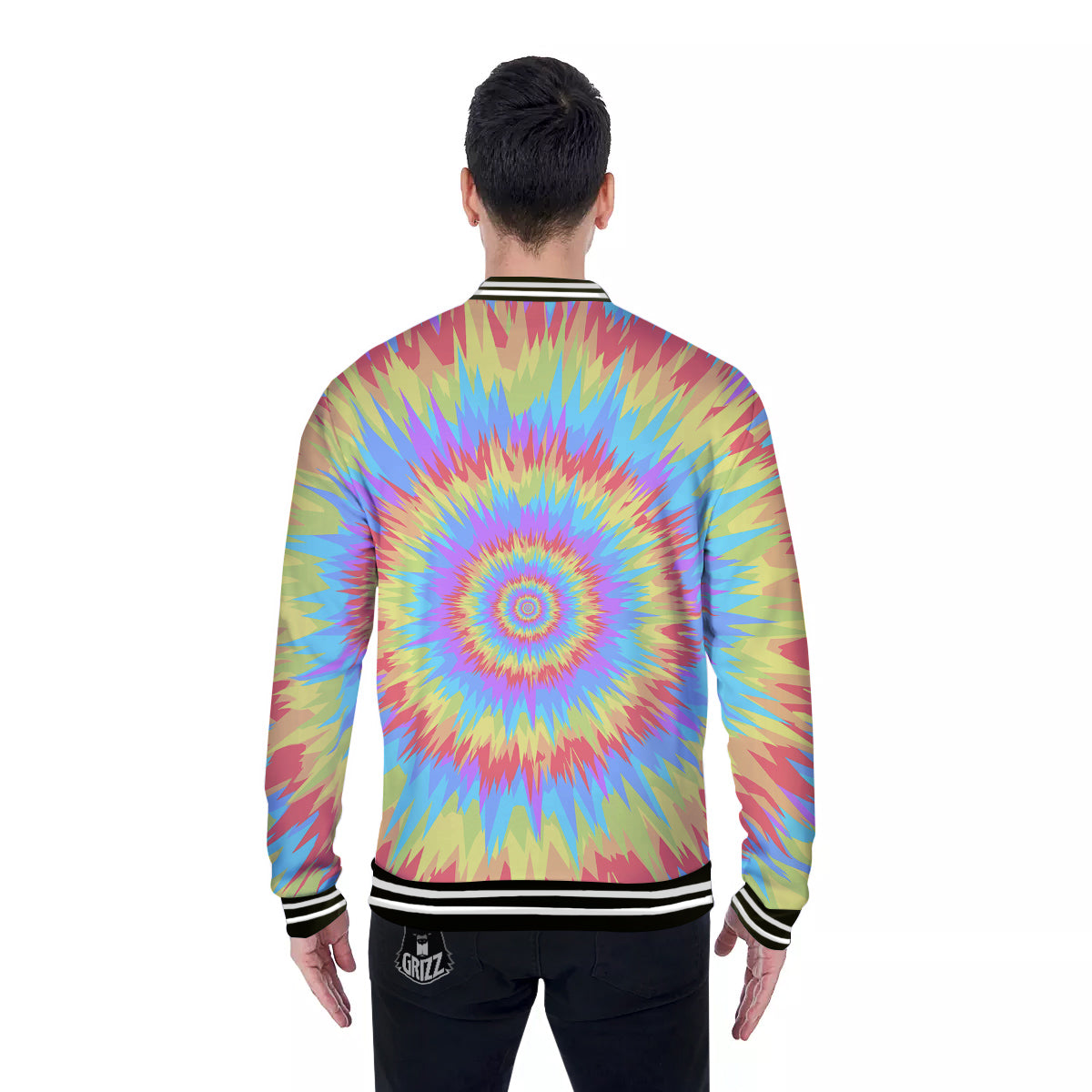 Optical Illusion Colorful Psychedelic Baseball Jacket-grizzshop