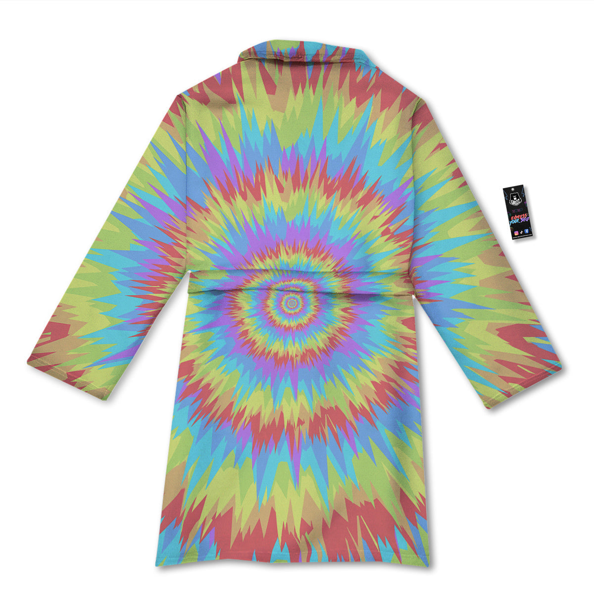 Optical Illusion Colorful Psychedelic Bathrobe-grizzshop
