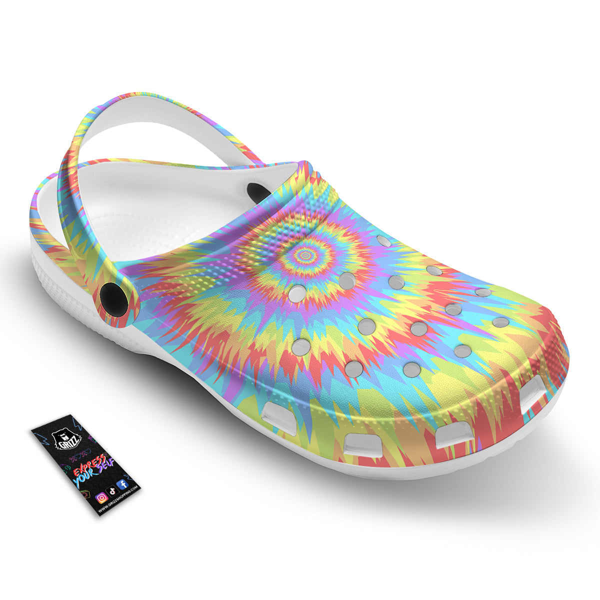 Optical Illusion Colorful Psychedelic Clog-grizzshop