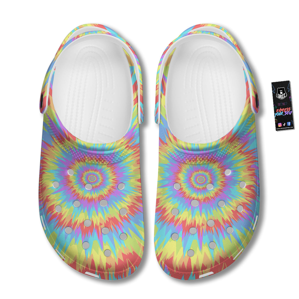 Optical Illusion Colorful Psychedelic Clog-grizzshop