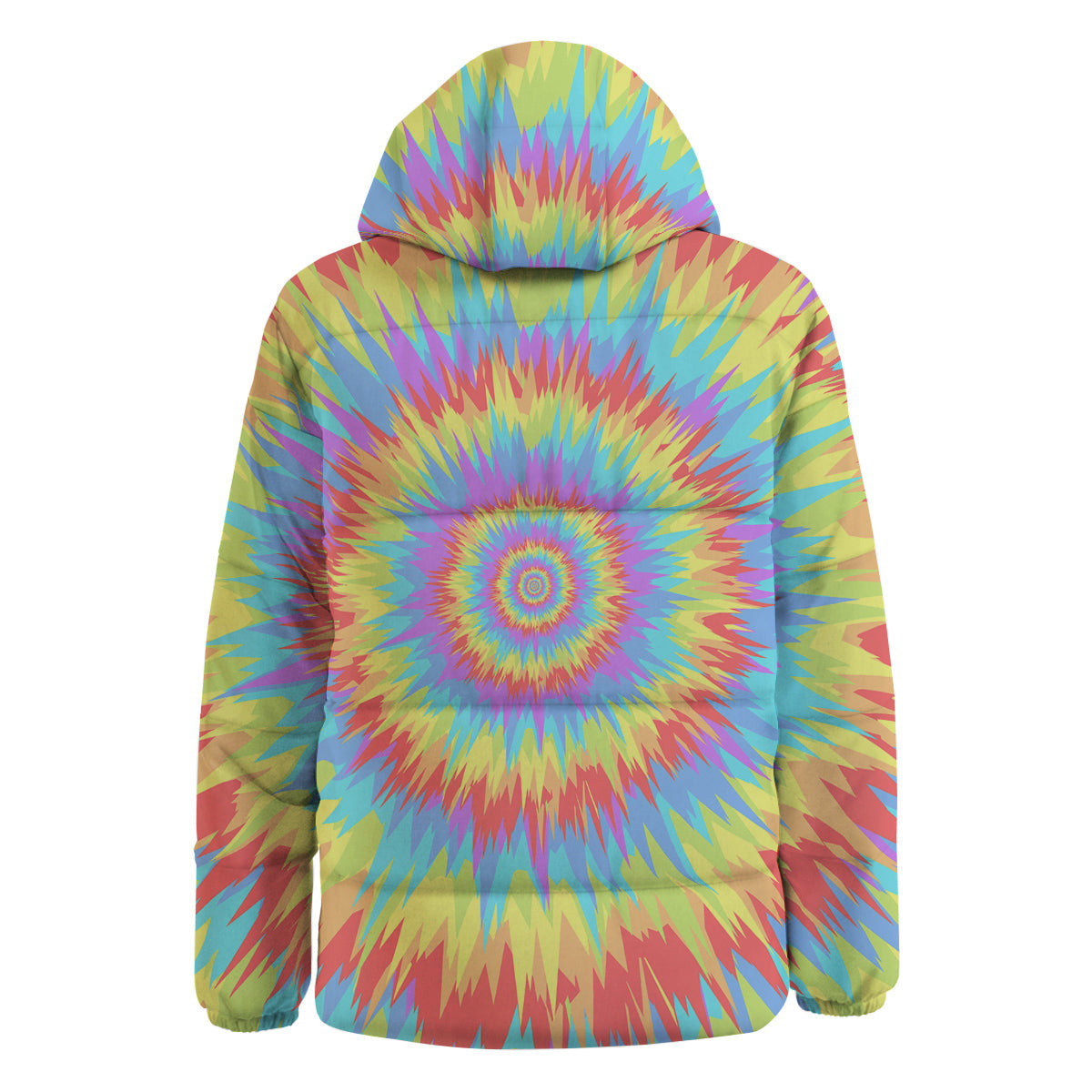 Optical Illusion Colorful Psychedelic Down Jacket-grizzshop