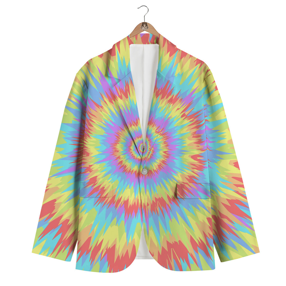 Optical Illusion Colorful Psychedelic Men's Blazer-grizzshop