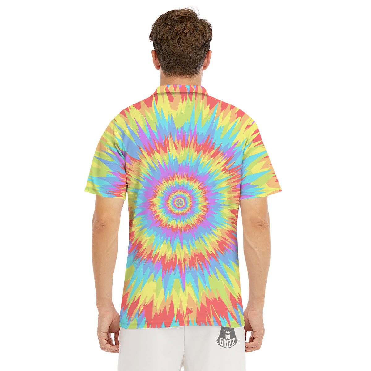 Optical Illusion Colorful Psychedelic Men's Golf Shirts-grizzshop