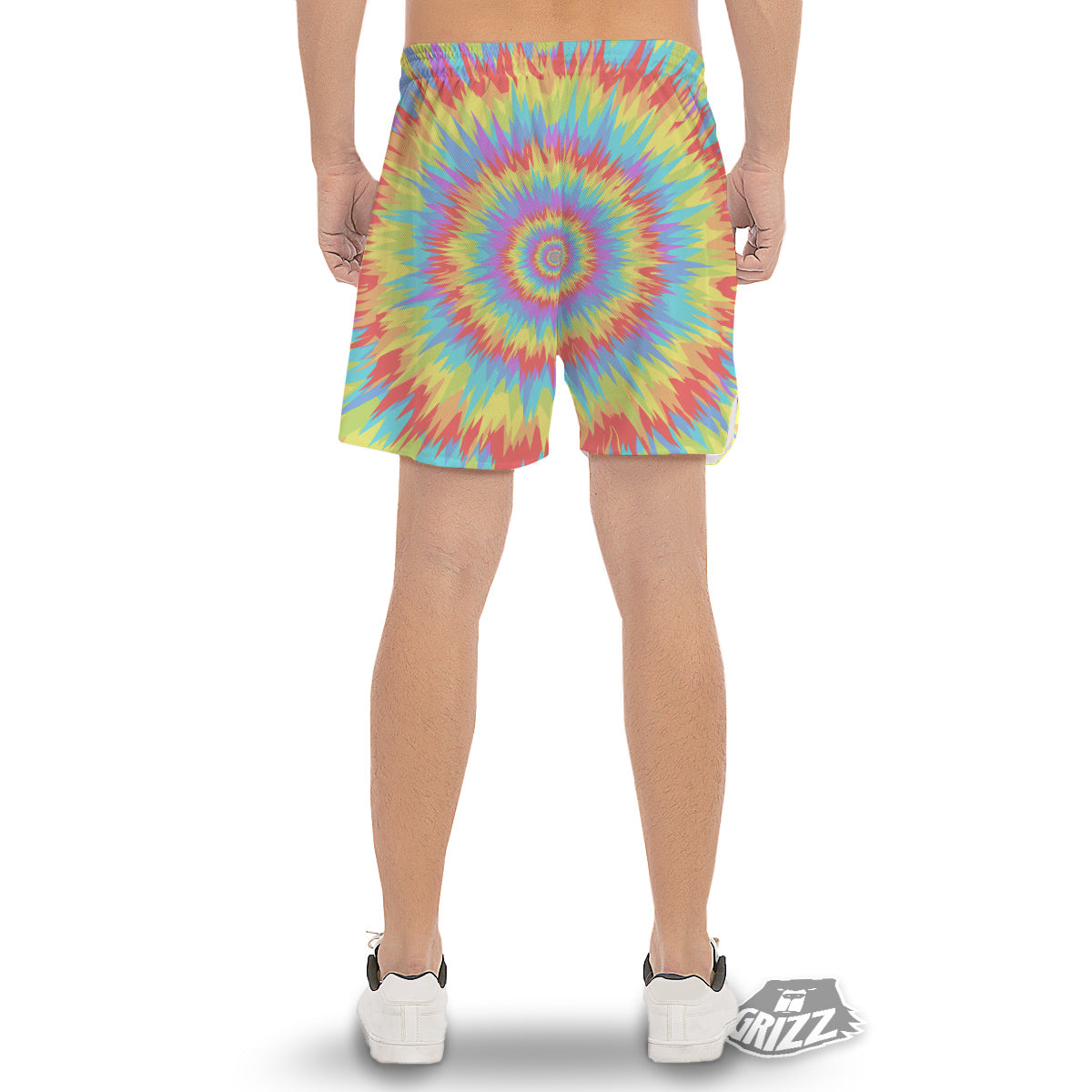 Optical Illusion Colorful Psychedelic Men's Gym Shorts-grizzshop
