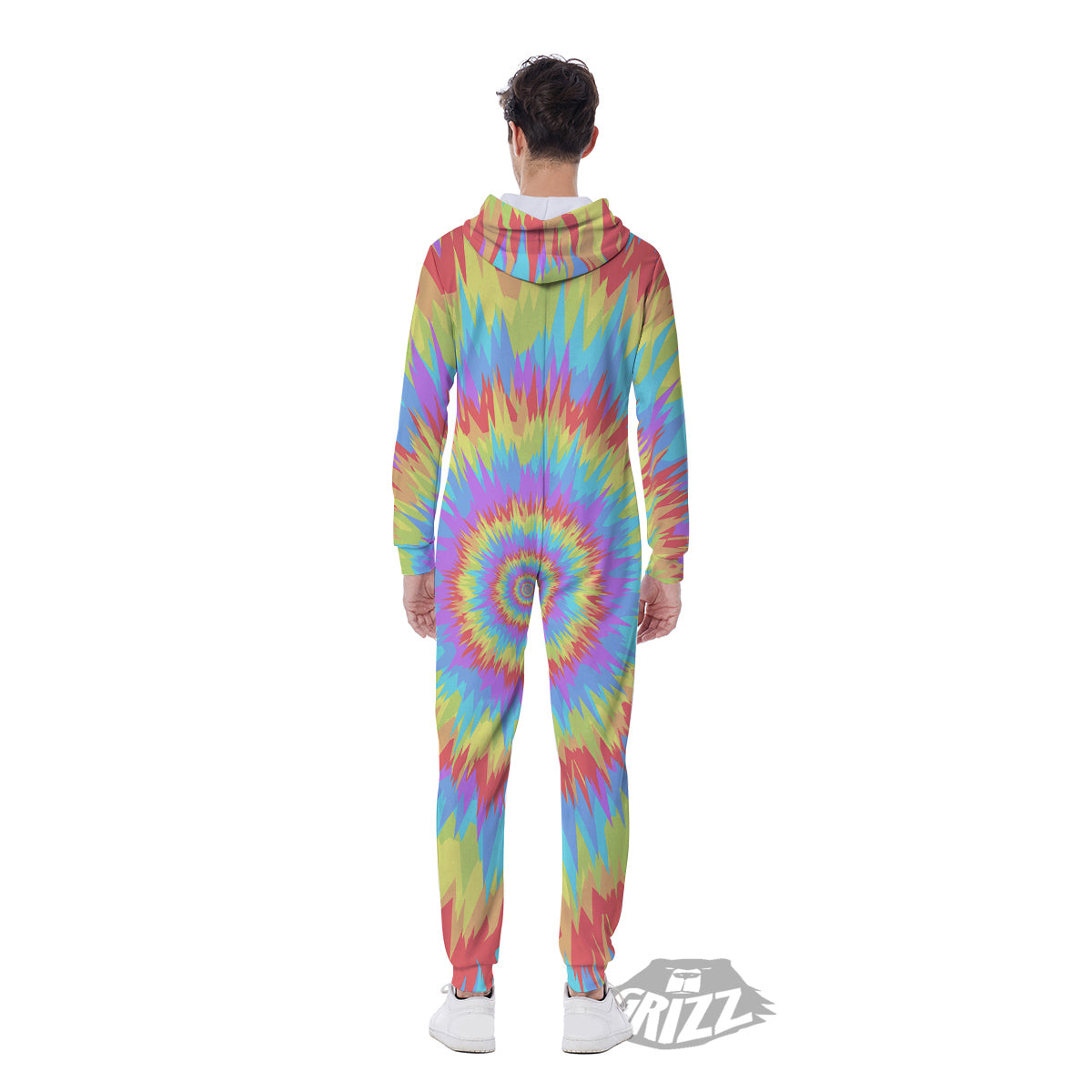 Optical Illusion Colorful Psychedelic Men's Jumpsuit-grizzshop
