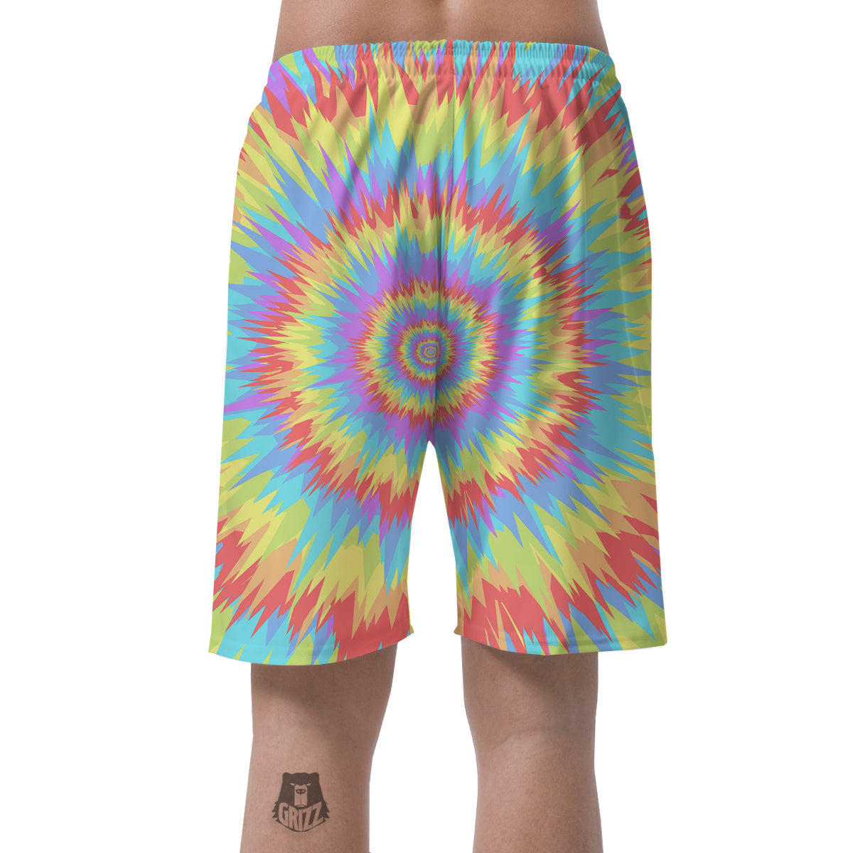 Optical Illusion Colorful Psychedelic Men's Shorts-grizzshop