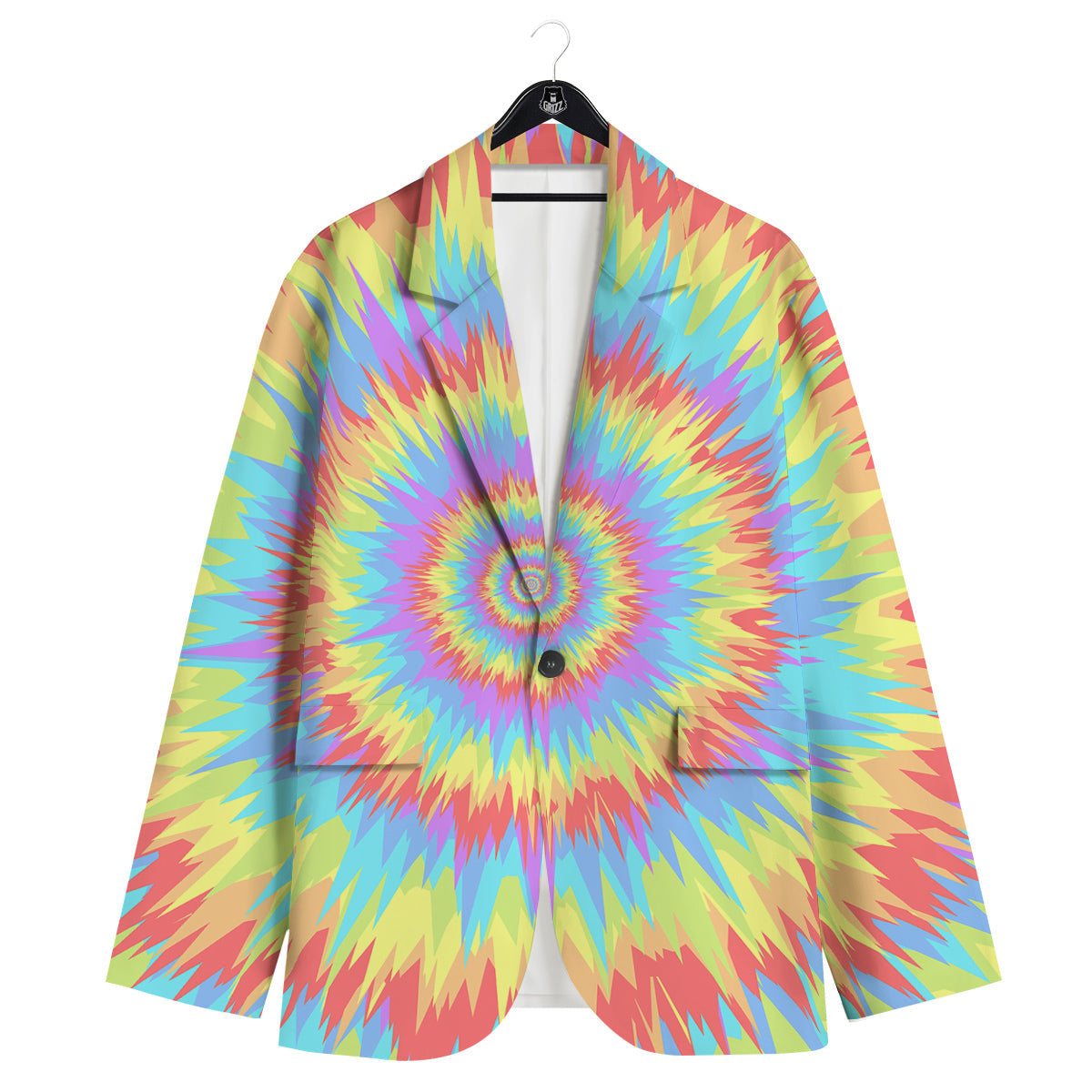 Optical Illusion Colorful Psychedelic Men's Sport Coat-grizzshop