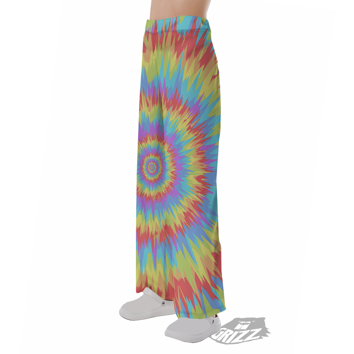 Optical Illusion Colorful Psychedelic Pajama Pants-grizzshop