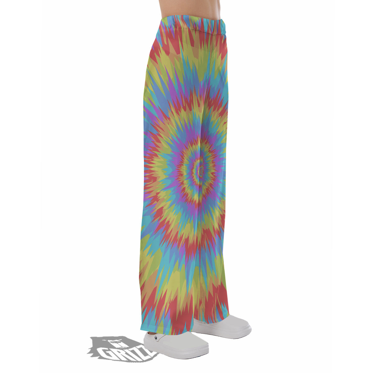 Optical Illusion Colorful Psychedelic Pajama Pants-grizzshop