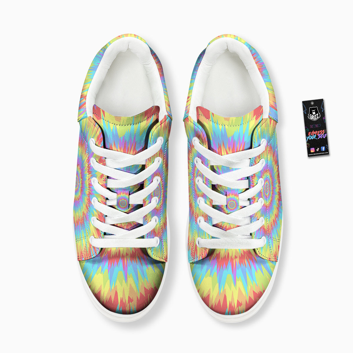 Optical Illusion Colorful Psychedelic Platform Shoes-grizzshop