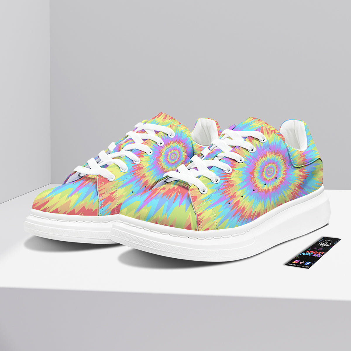 Optical Illusion Colorful Psychedelic Platform Shoes-grizzshop