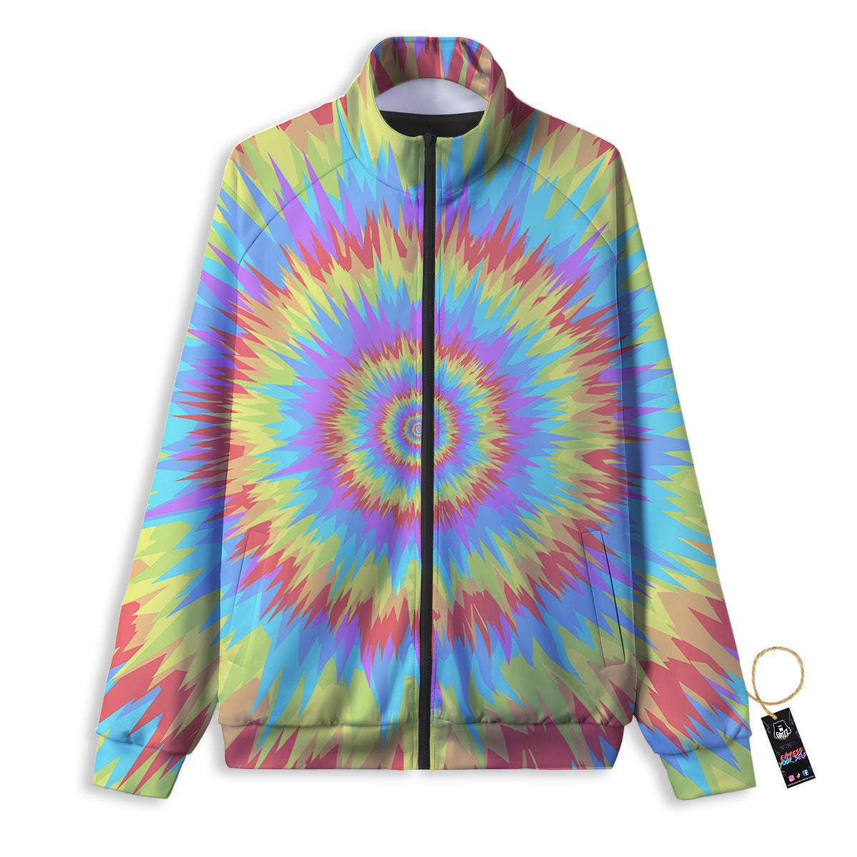 Optical Illusion Colorful Psychedelic Track Jacket-grizzshop