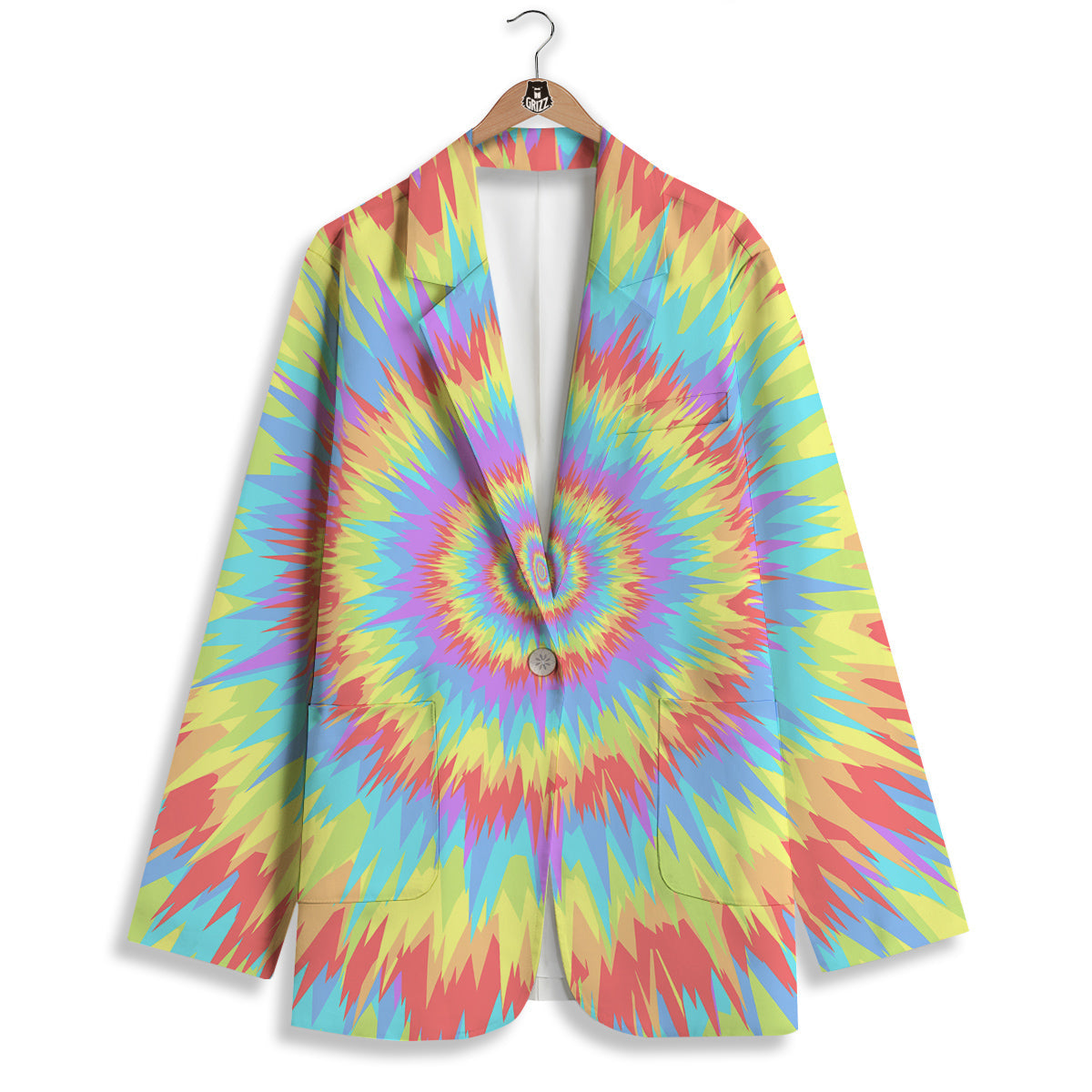 Optical Illusion Colorful Psychedelic Women's Blazer-grizzshop