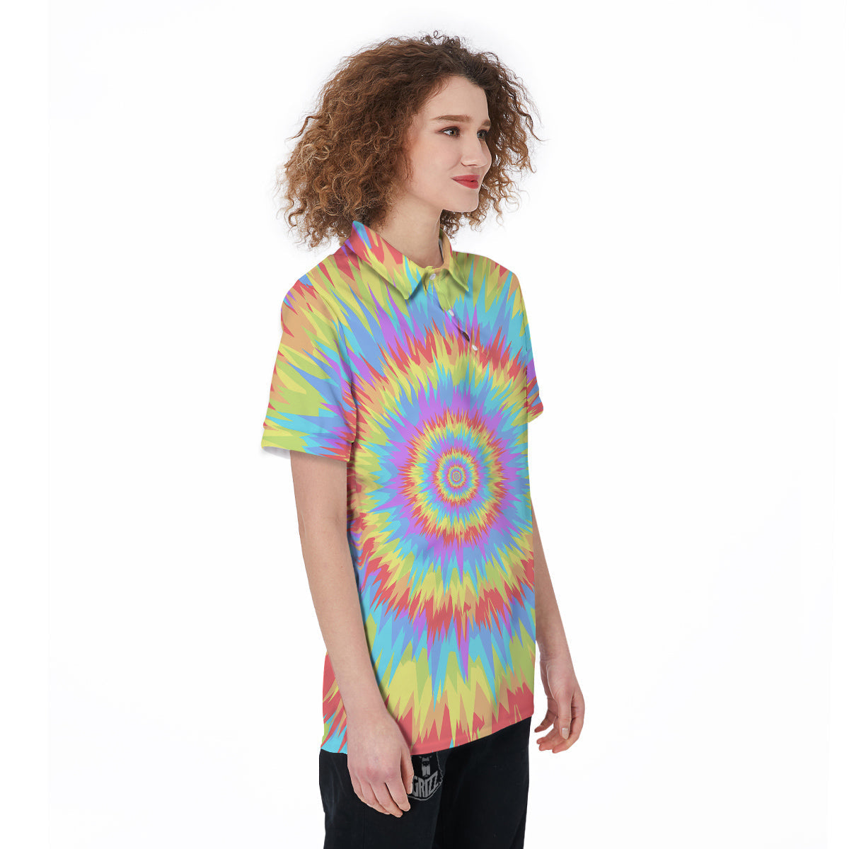 Optical Illusion Colorful Psychedelic Women's Golf Shirts-grizzshop