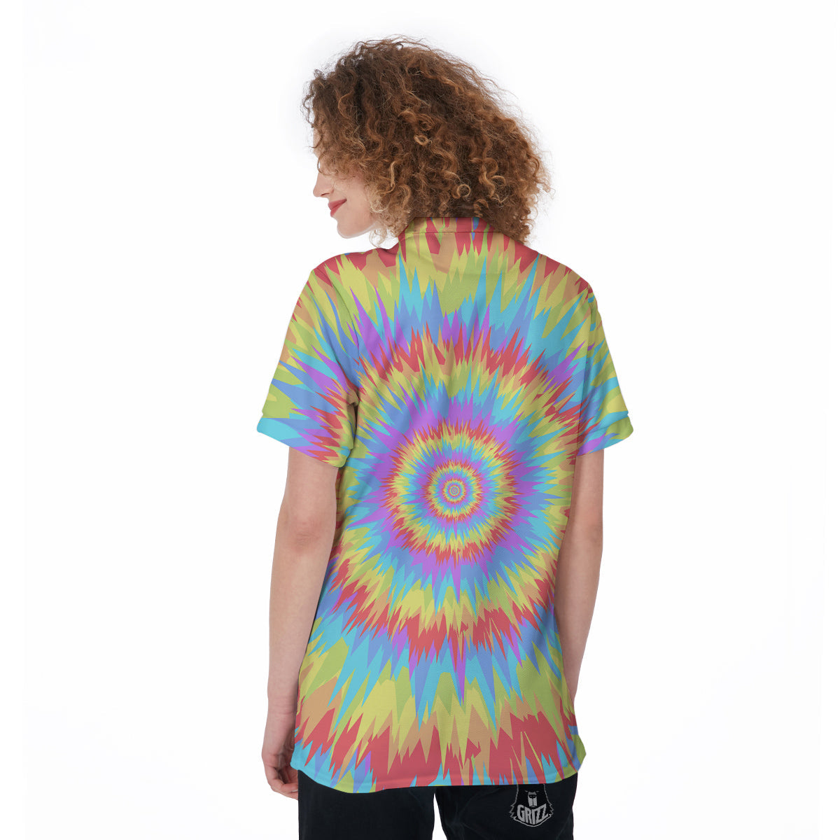 Optical Illusion Colorful Psychedelic Women's Golf Shirts-grizzshop