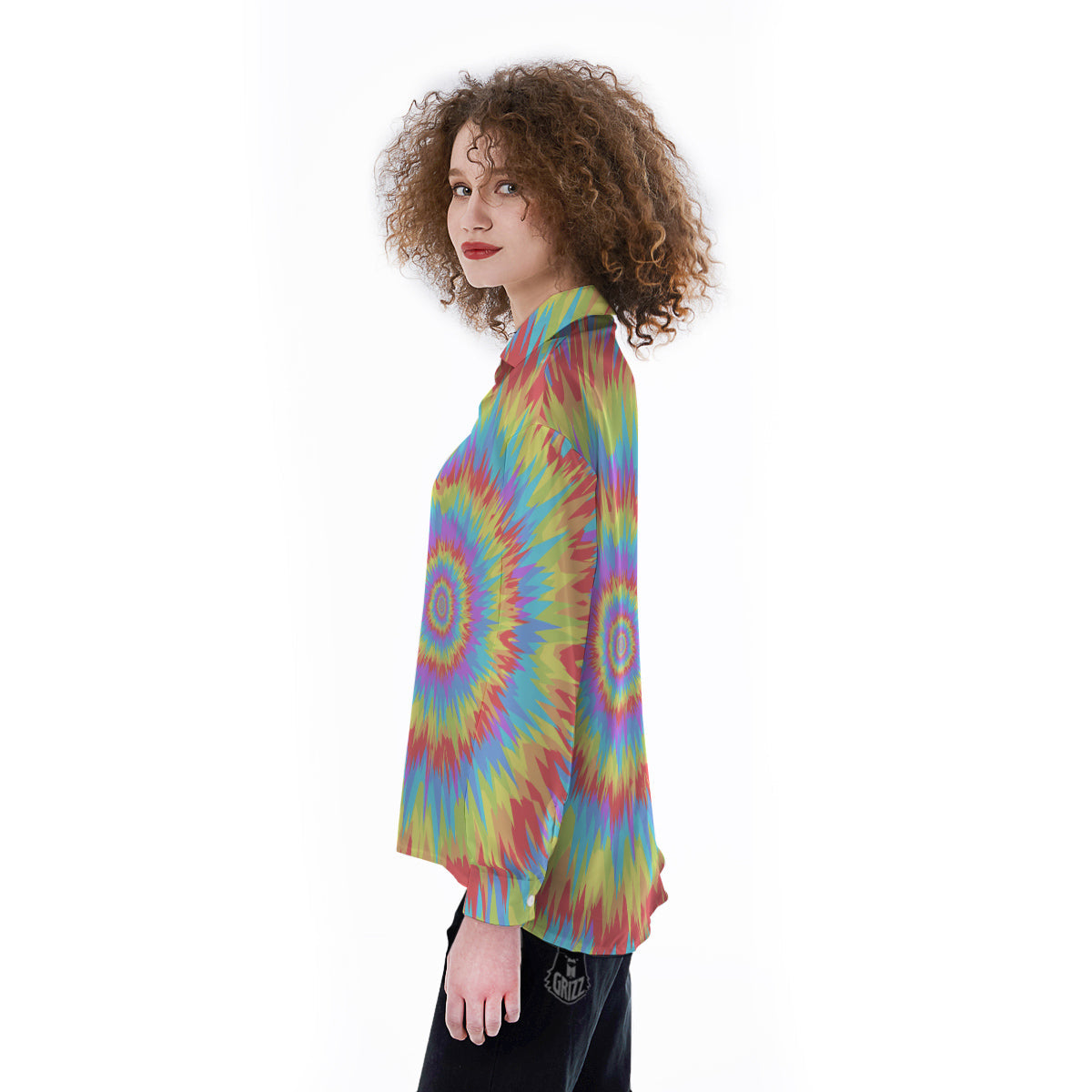 Optical Illusion Colorful Psychedelic Women's Long Sleeve Shirts-grizzshop