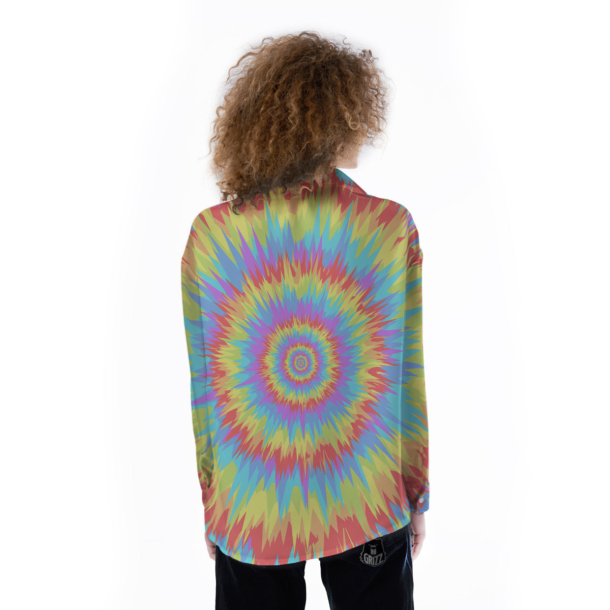 Optical Illusion Colorful Psychedelic Women's Long Sleeve Shirts-grizzshop