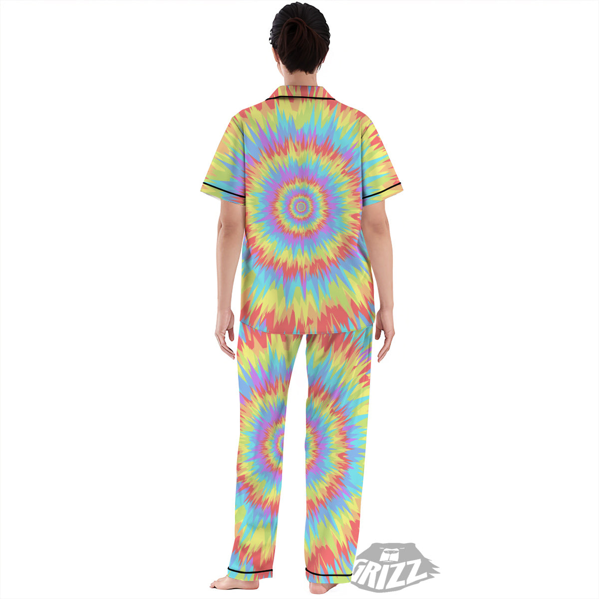 Optical Illusion Colorful Psychedelic Women's Pajamas Set-grizzshop