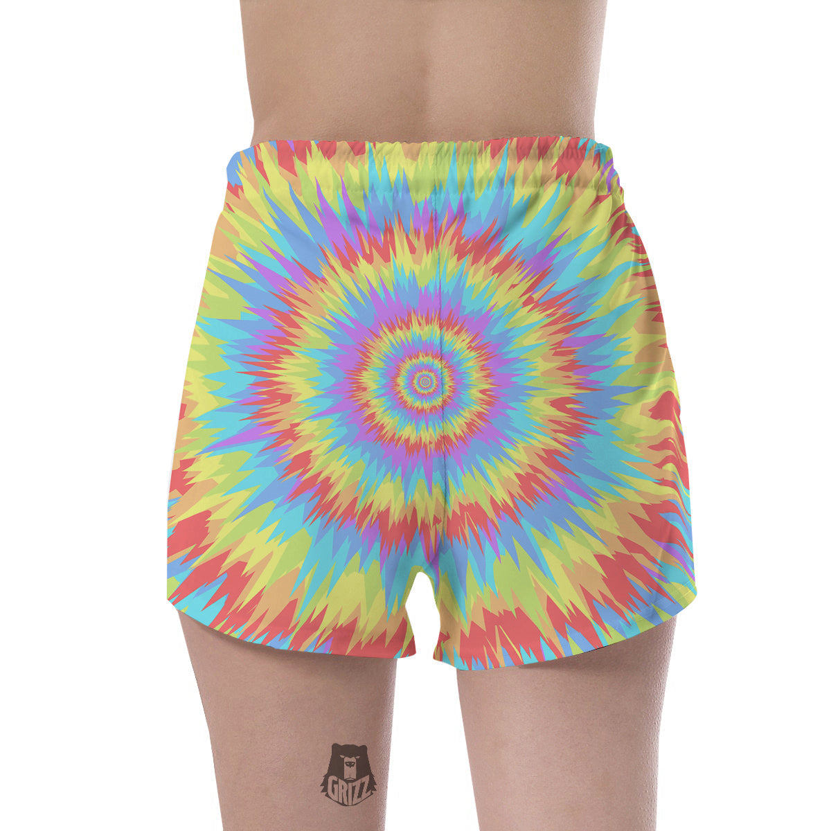 Optical Illusion Colorful Psychedelic Women's Shorts-grizzshop