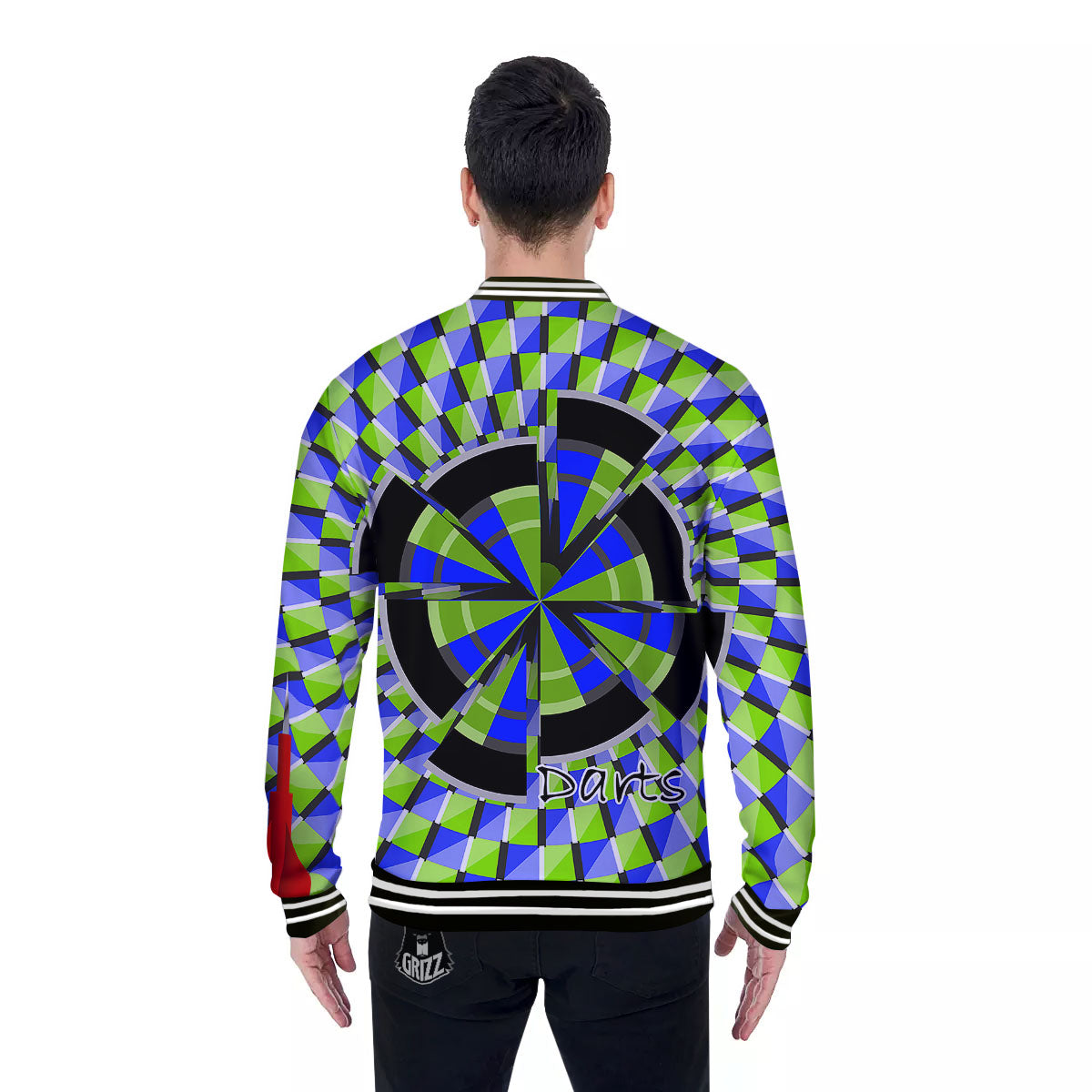 Optical Illusion Dartboard Moving Baseball Jacket-grizzshop