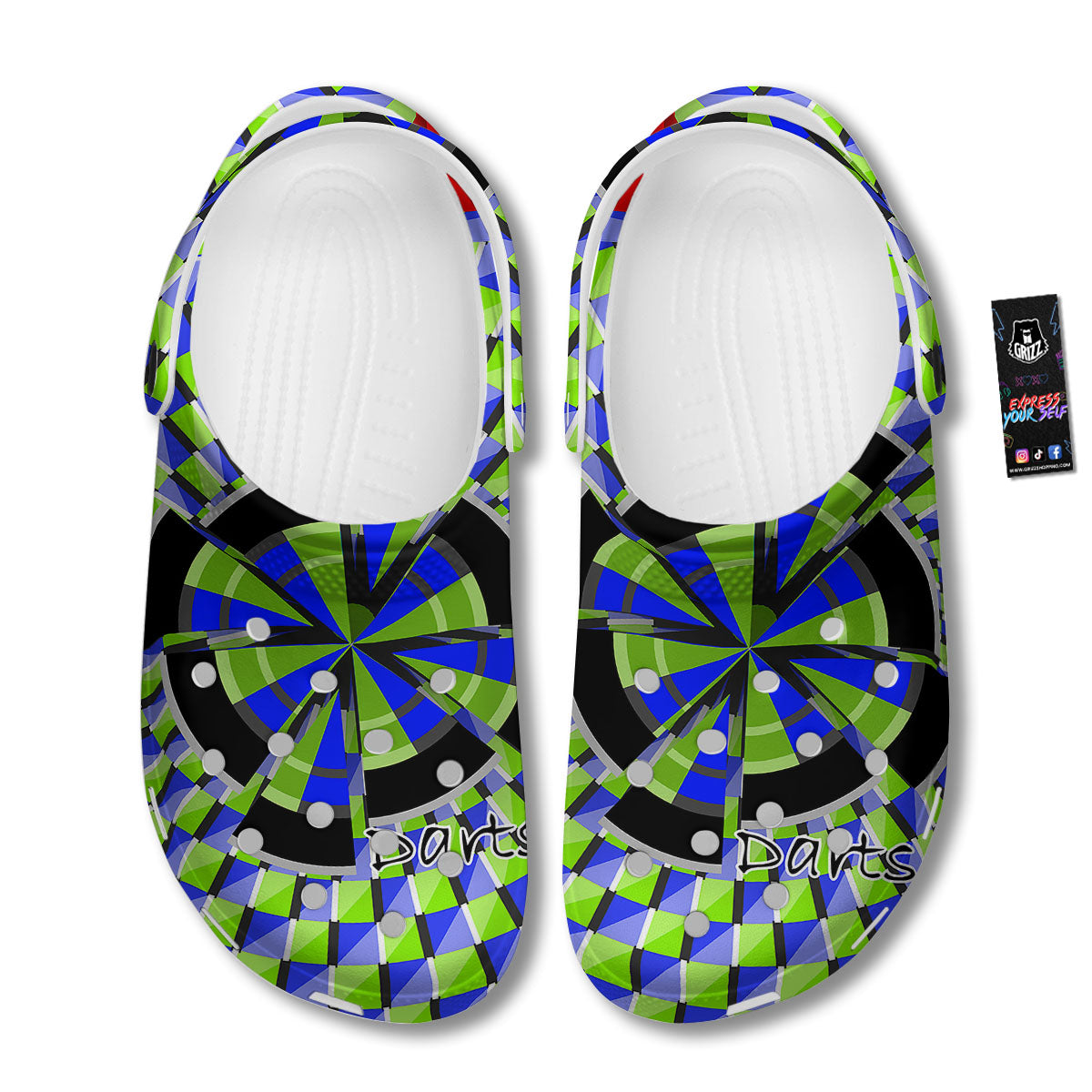 Optical Illusion Dartboard Moving Clog-grizzshop