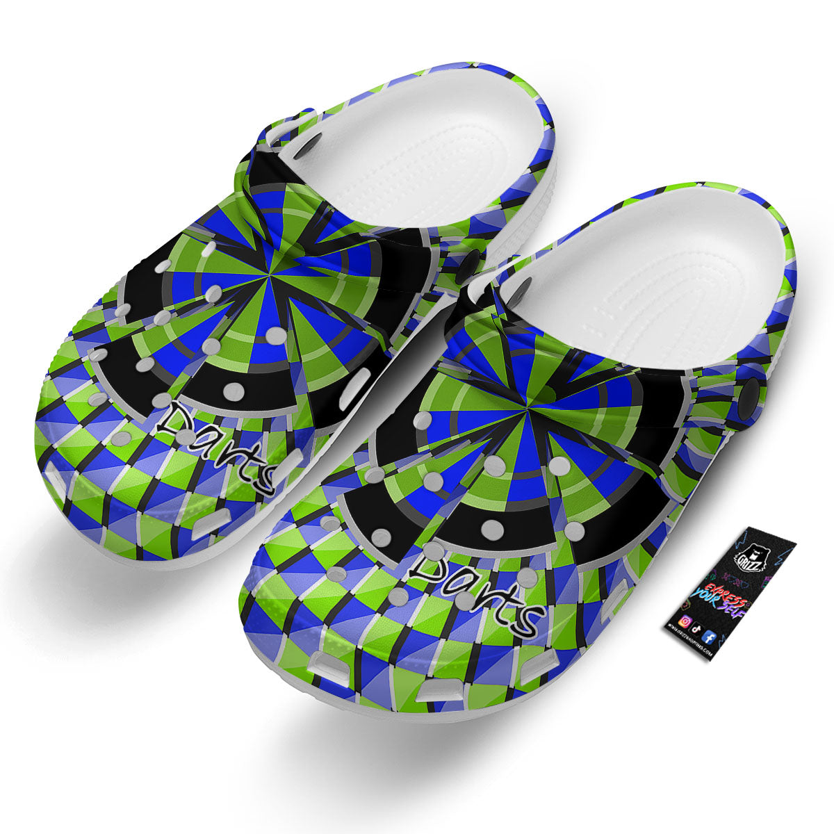 Optical Illusion Dartboard Moving Clog-grizzshop
