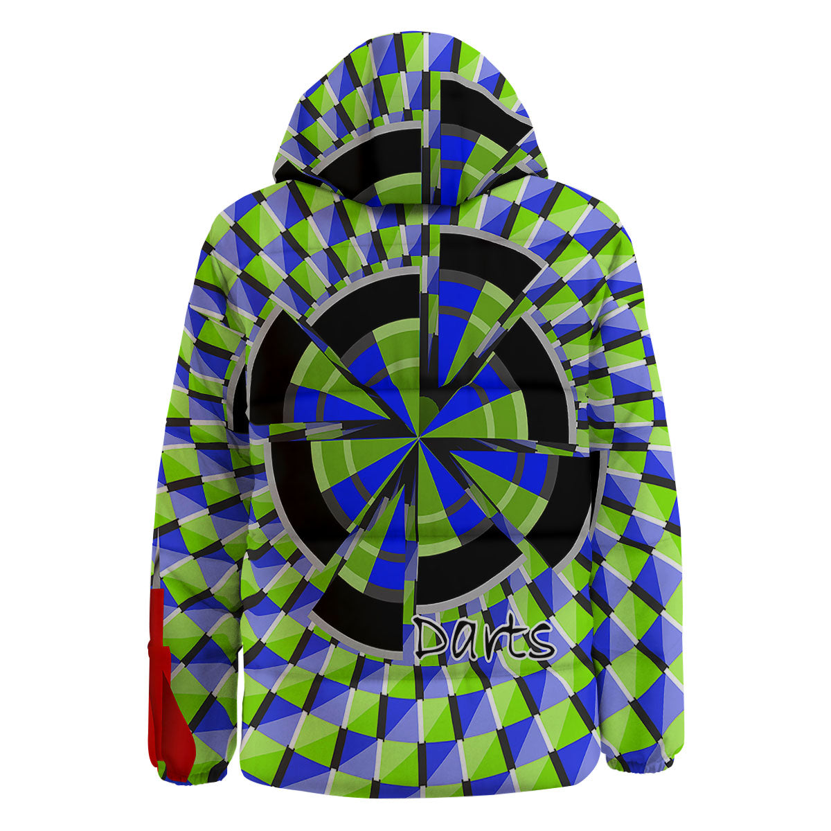 Optical Illusion Dartboard Moving Down Jacket-grizzshop