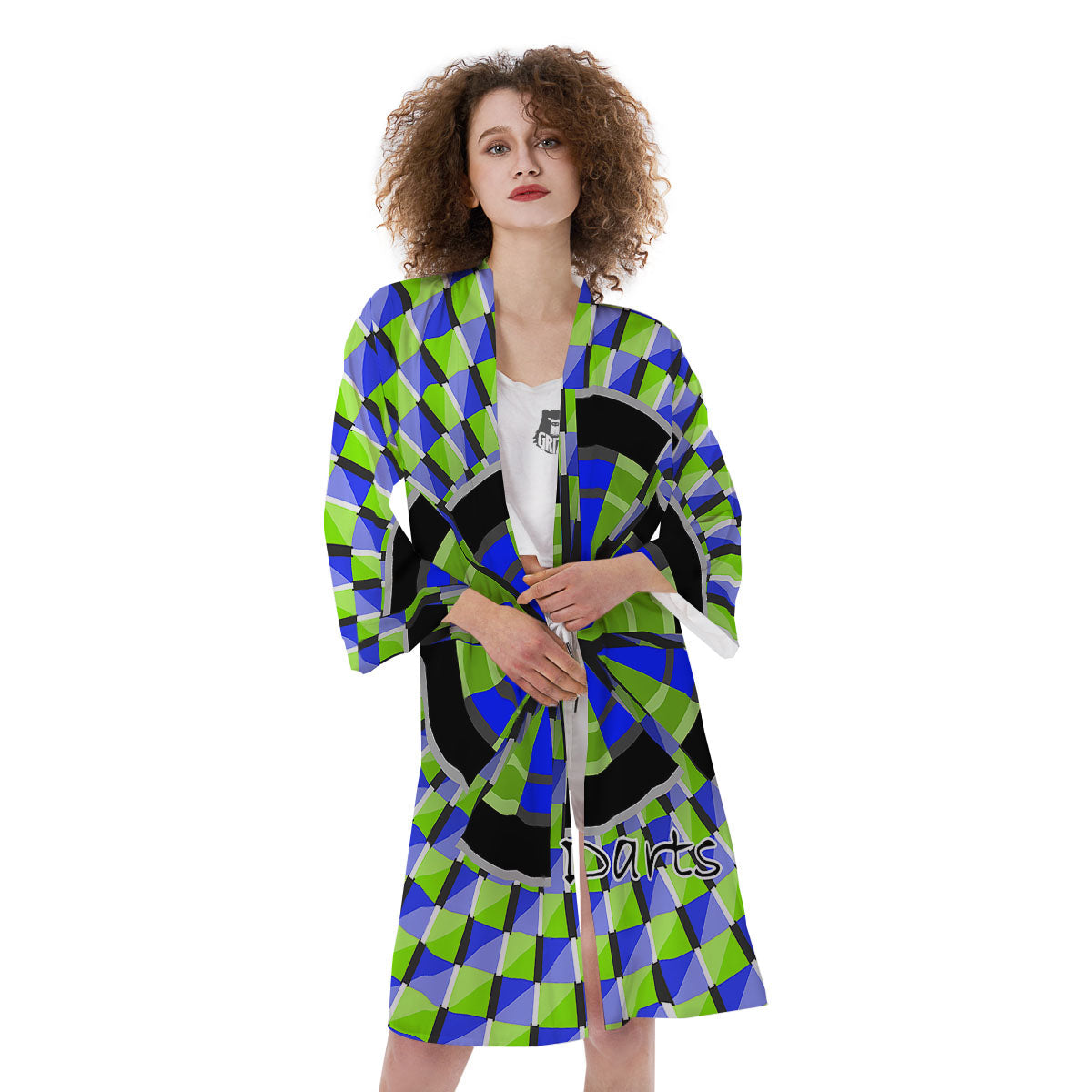 Optical Illusion Dartboard Moving Kimono-grizzshop