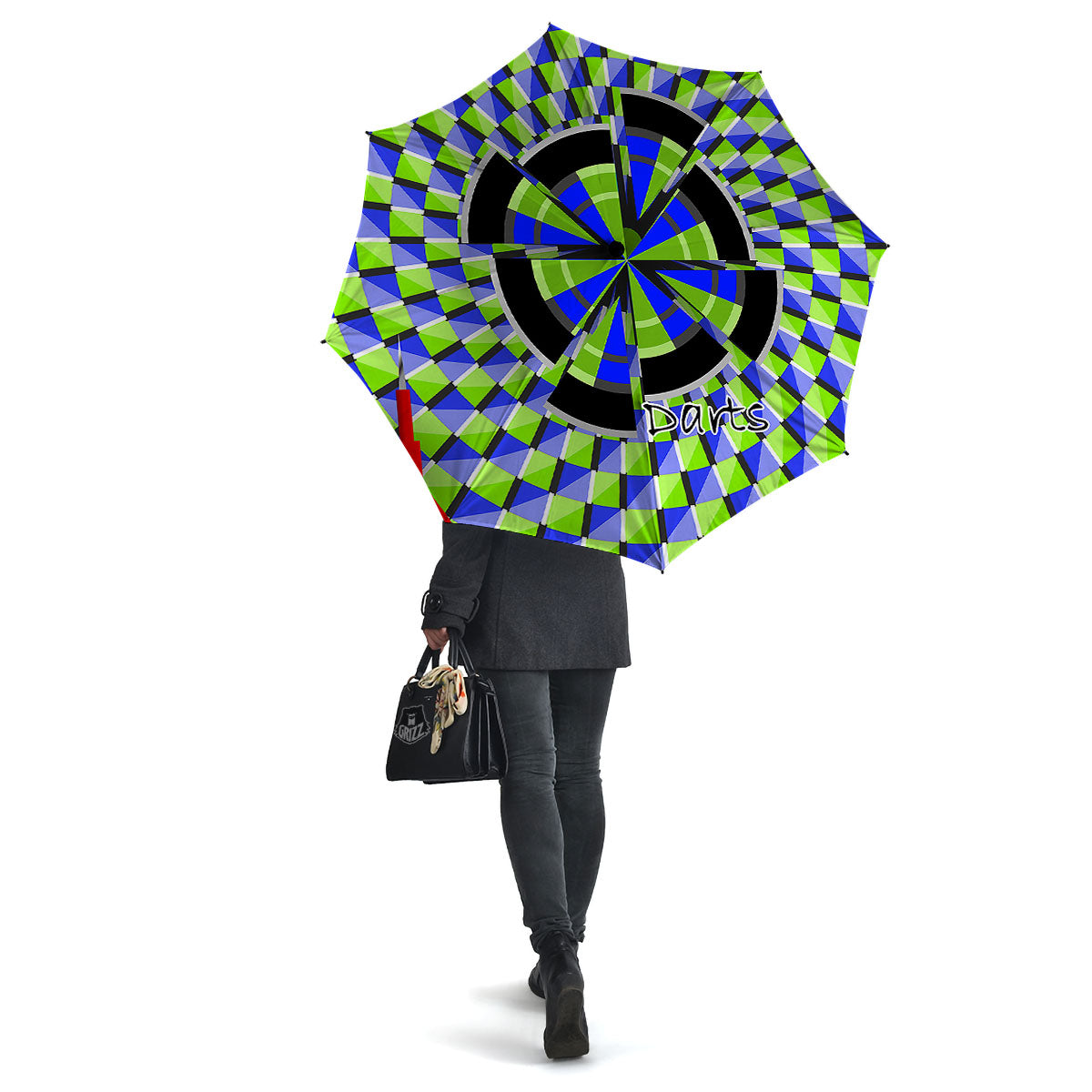 Optical Illusion Dartboard Moving Umbrella-grizzshop