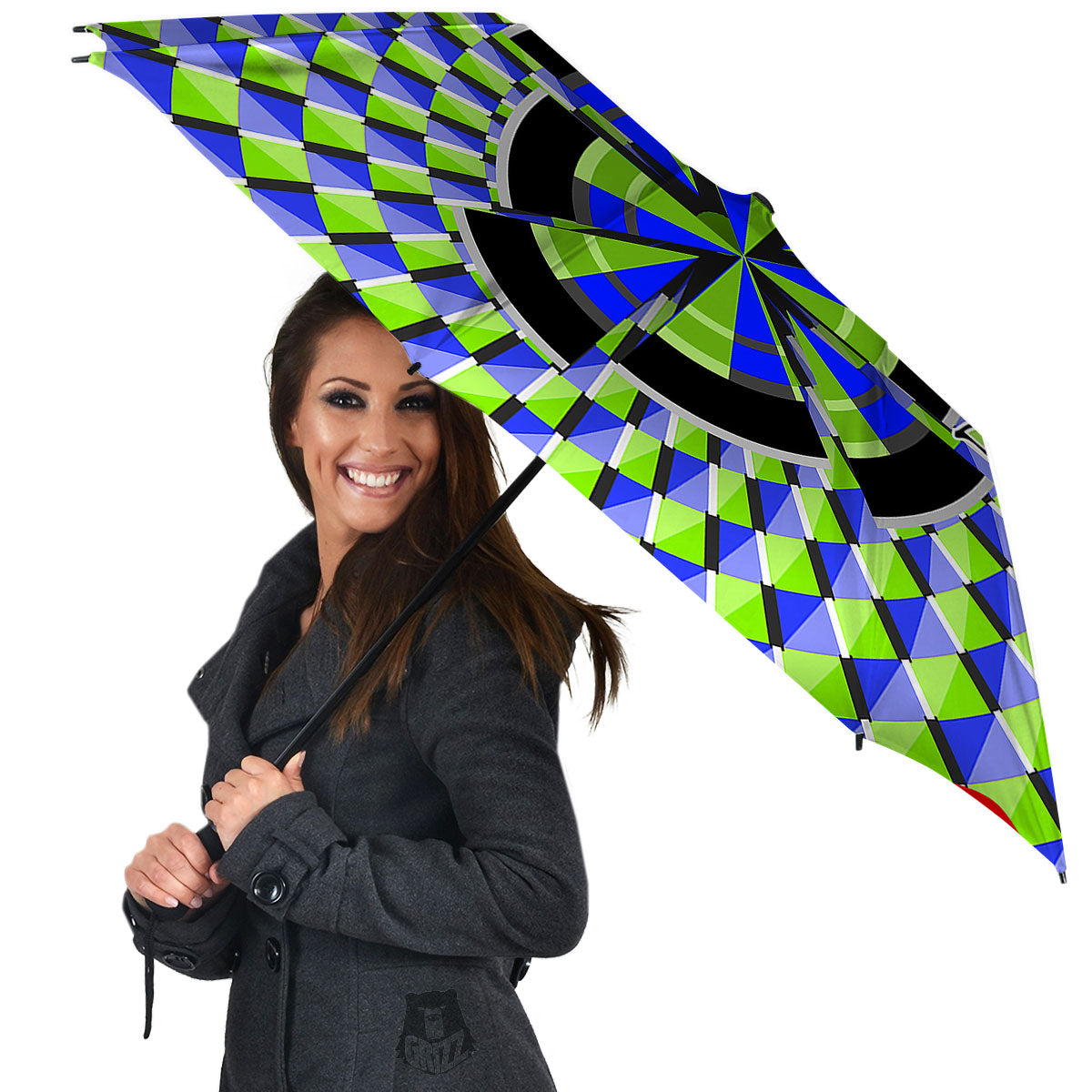 Optical Illusion Dartboard Moving Umbrella-grizzshop