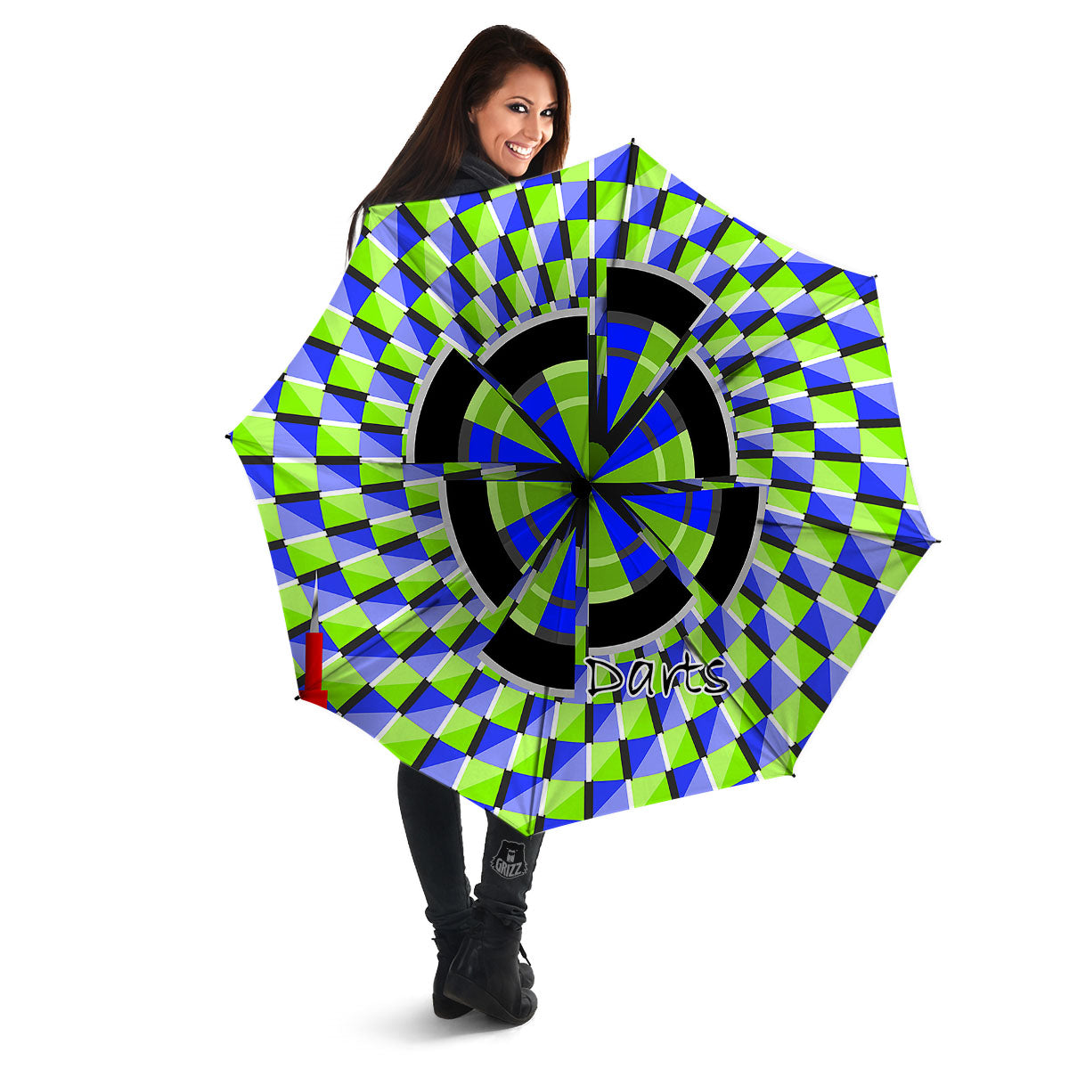 Optical Illusion Dartboard Moving Umbrella-grizzshop