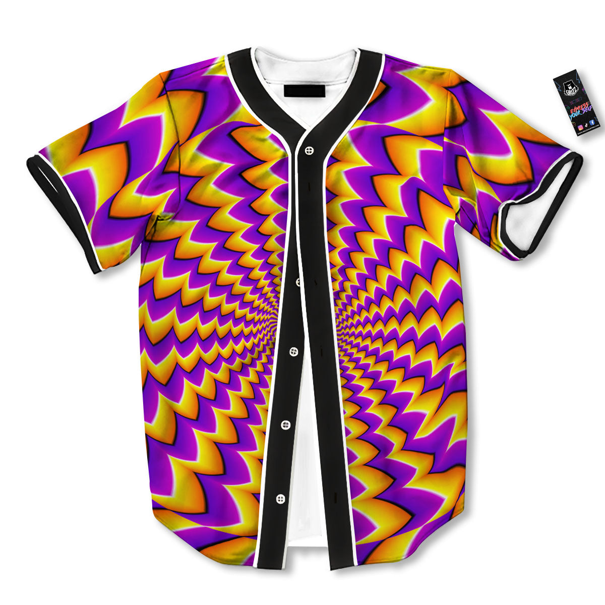Optical Illusion Moving Dizzy Circle Baseball Jersey-grizzshop