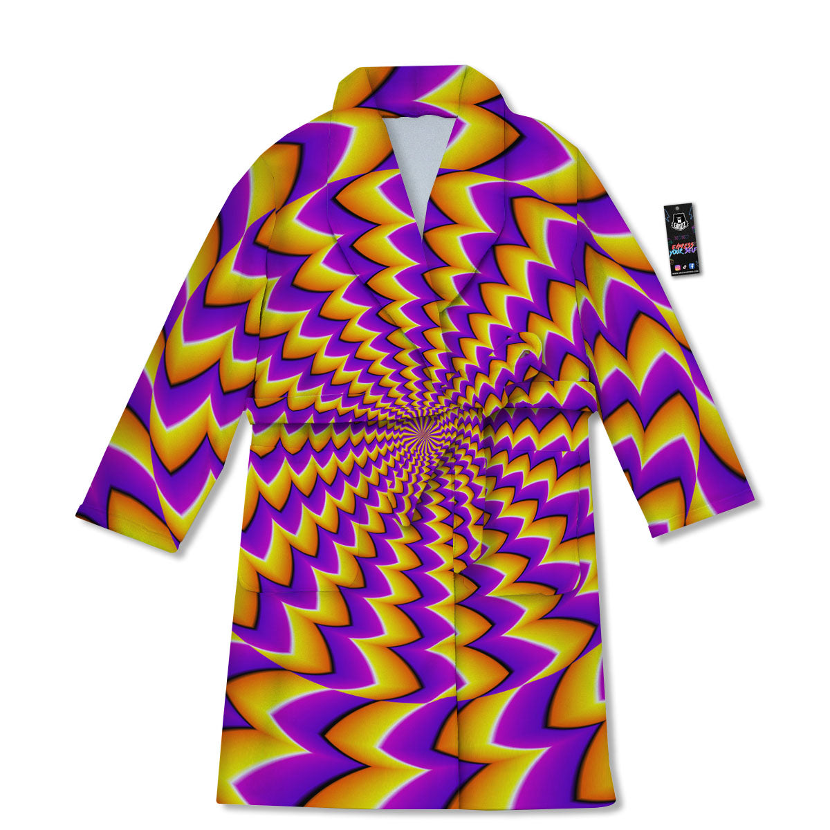 Optical Illusion Moving Dizzy Circle Bathrobe-grizzshop