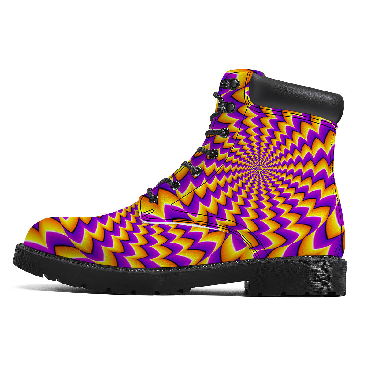 Optical Illusion Moving Dizzy Circle Boots-grizzshop