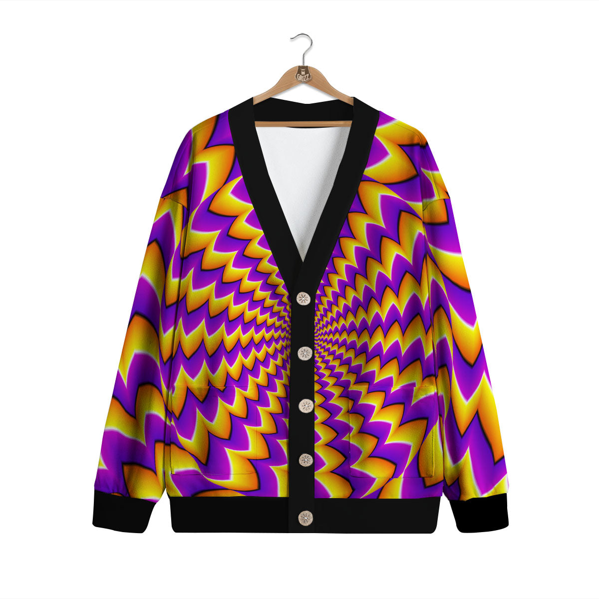 Optical Illusion Moving Dizzy Circle Cardigan-grizzshop