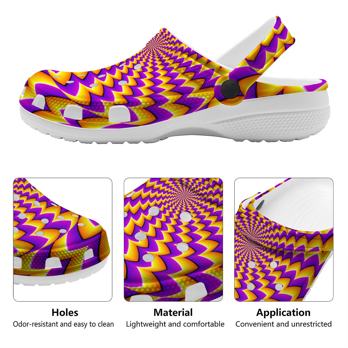 Optical Illusion Moving Dizzy Circle Clog-grizzshop