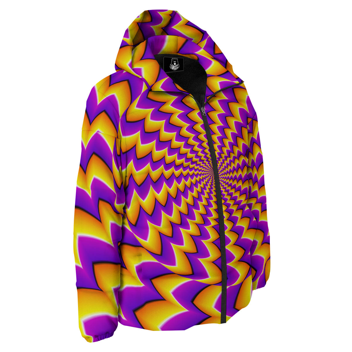 Optical Illusion Moving Dizzy Circle Down Jacket-grizzshop