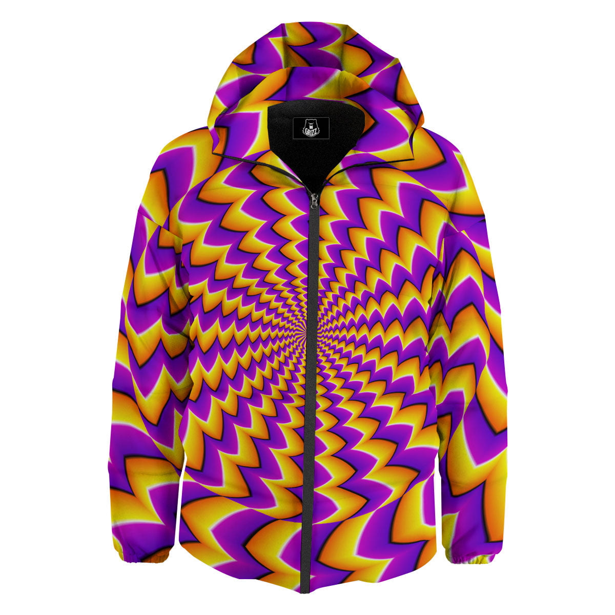 Optical Illusion Moving Dizzy Circle Down Jacket-grizzshop