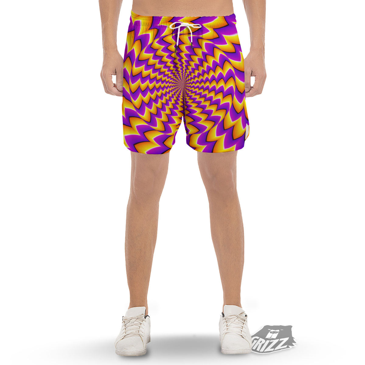 Optical Illusion Moving Dizzy Circle Men's Gym Shorts-grizzshop