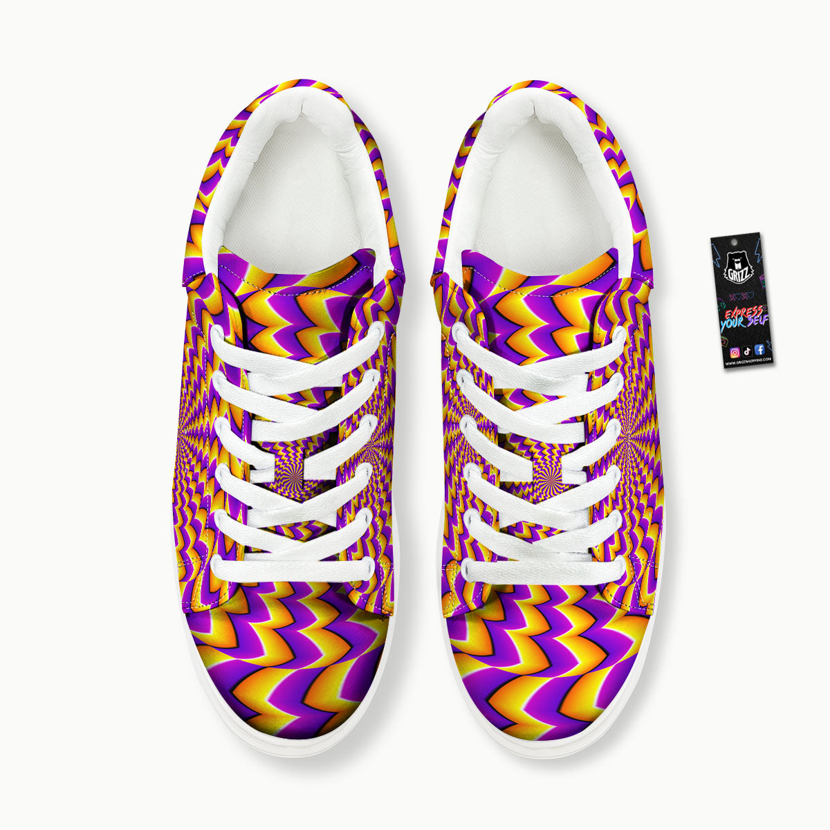 Optical Illusion Moving Dizzy Circle Platform Shoes-grizzshop