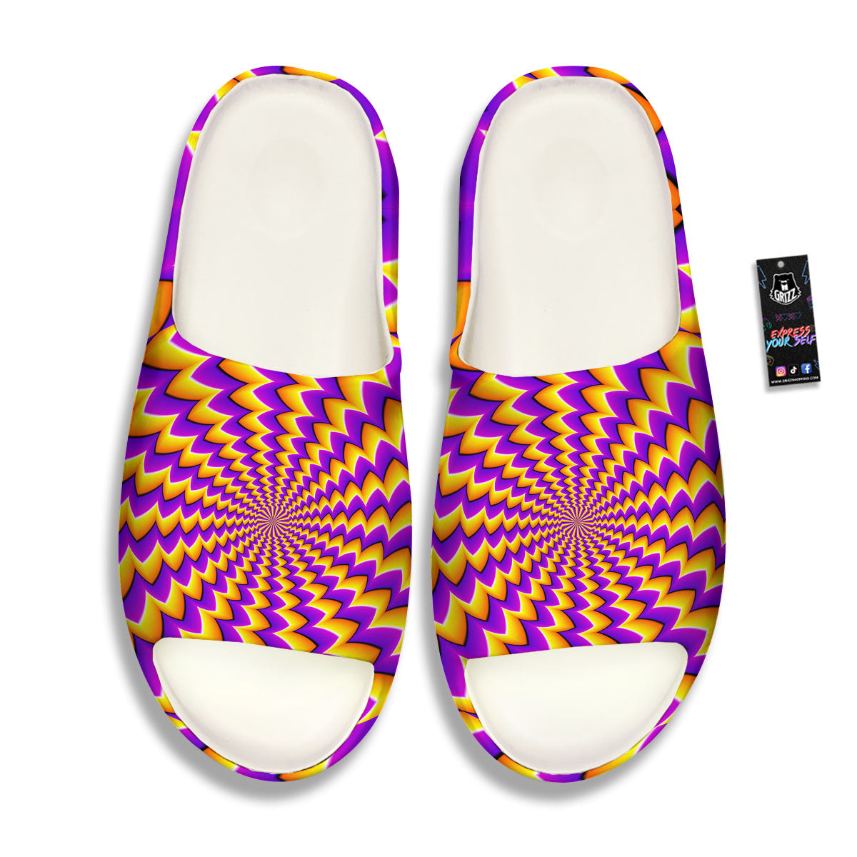 Optical Illusion Moving Dizzy Circle Sandals-grizzshop