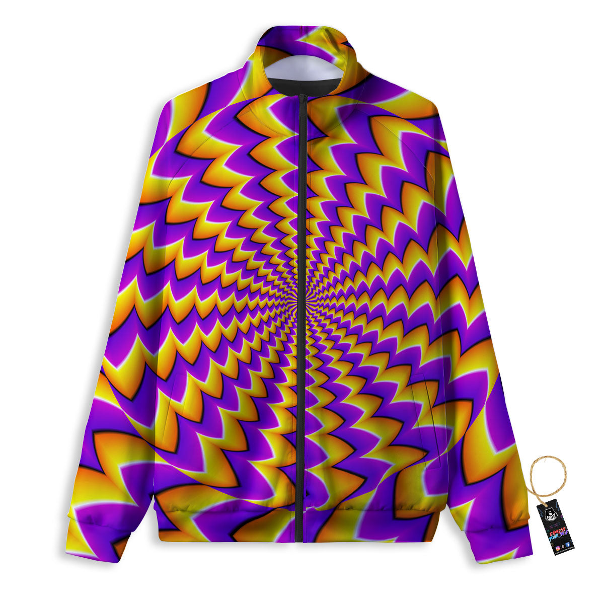 Optical Illusion Moving Dizzy Circle Track Jacket-grizzshop