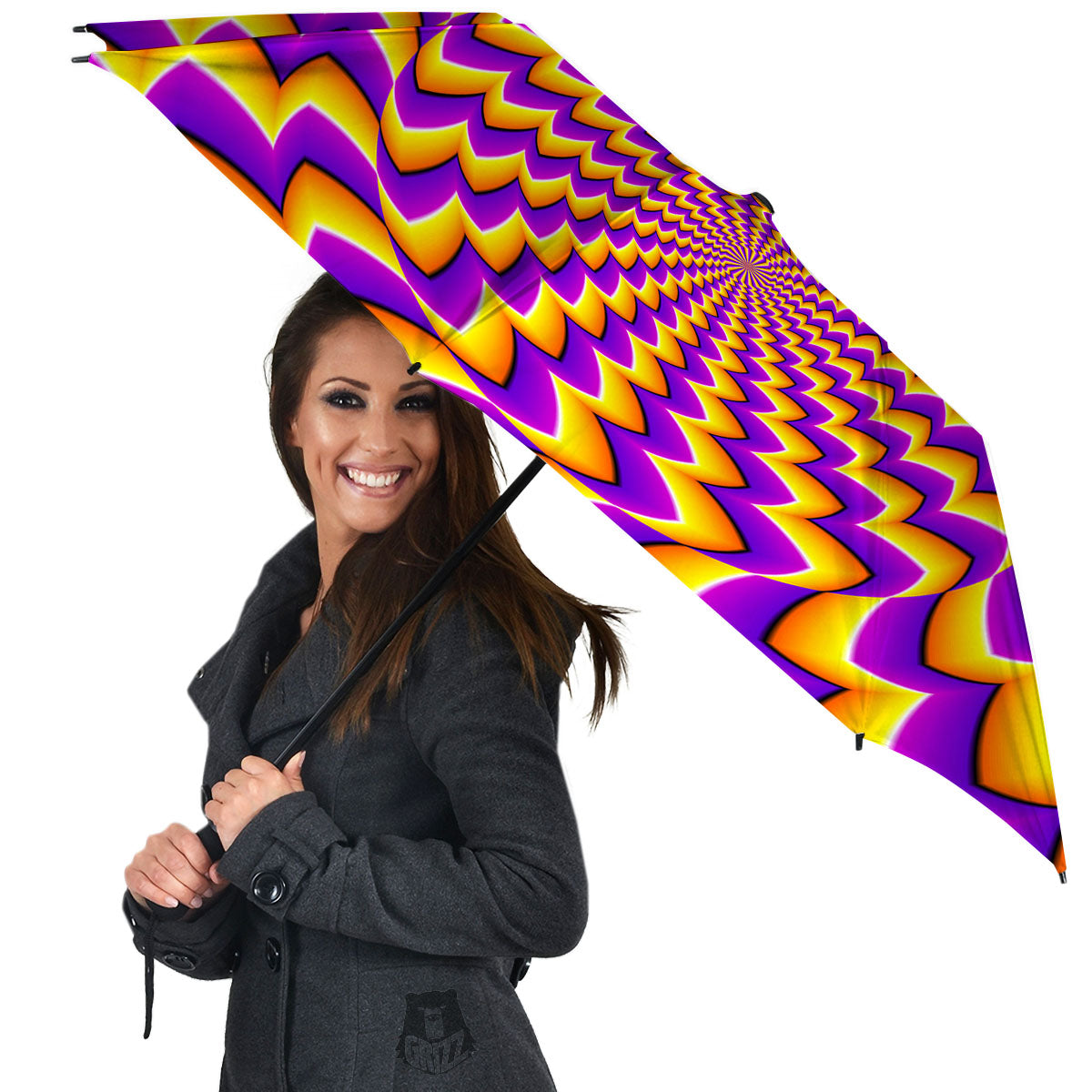 Optical Illusion Moving Dizzy Circle Umbrella-grizzshop