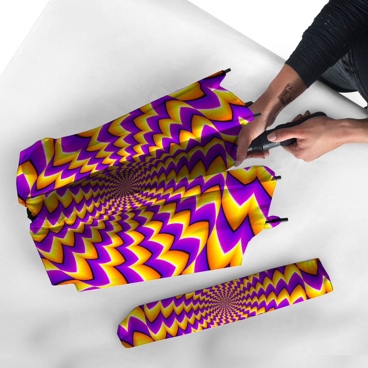 Optical Illusion Moving Dizzy Circle Umbrella-grizzshop
