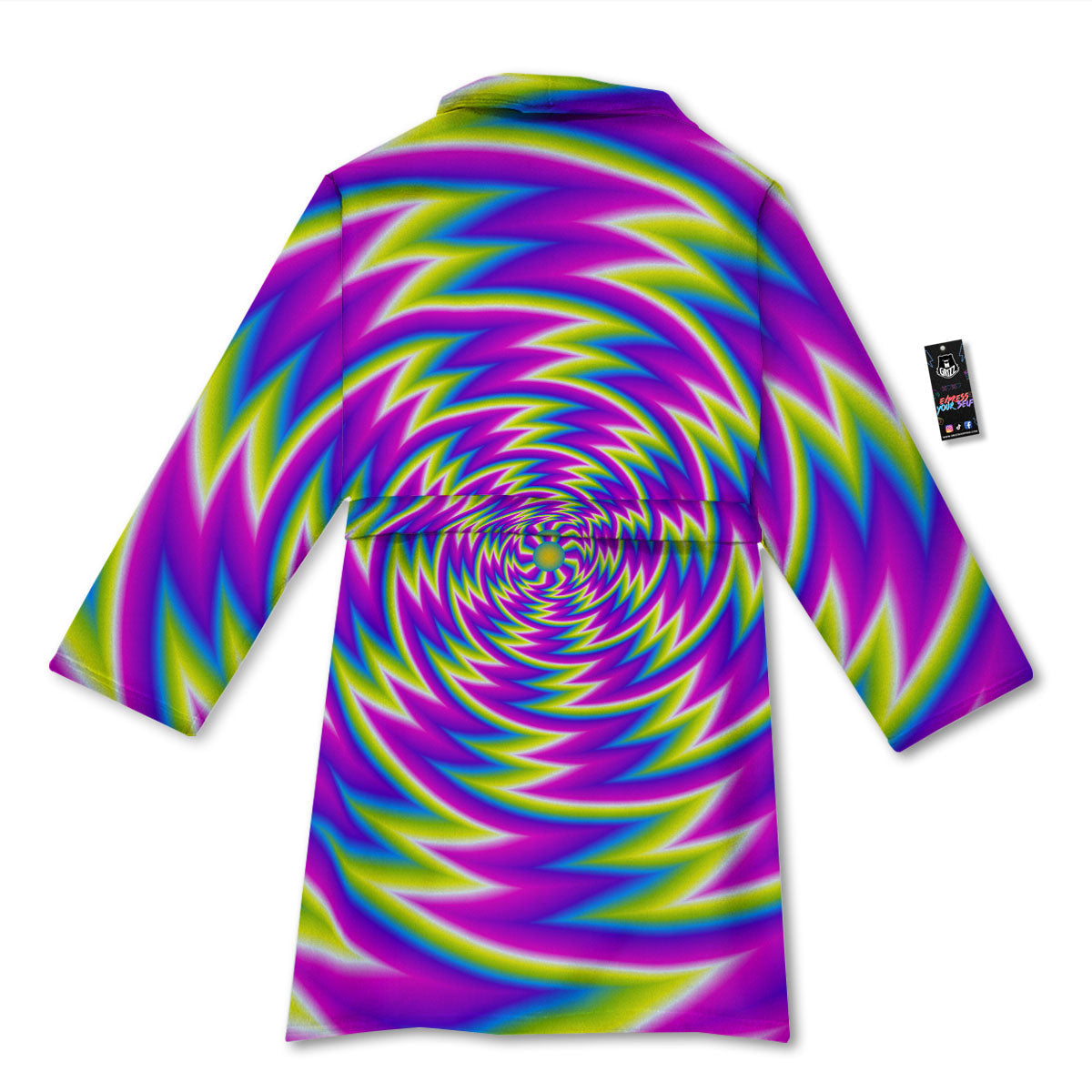 Optical Illusion Moving Dizzy Spiral Bathrobe-grizzshop