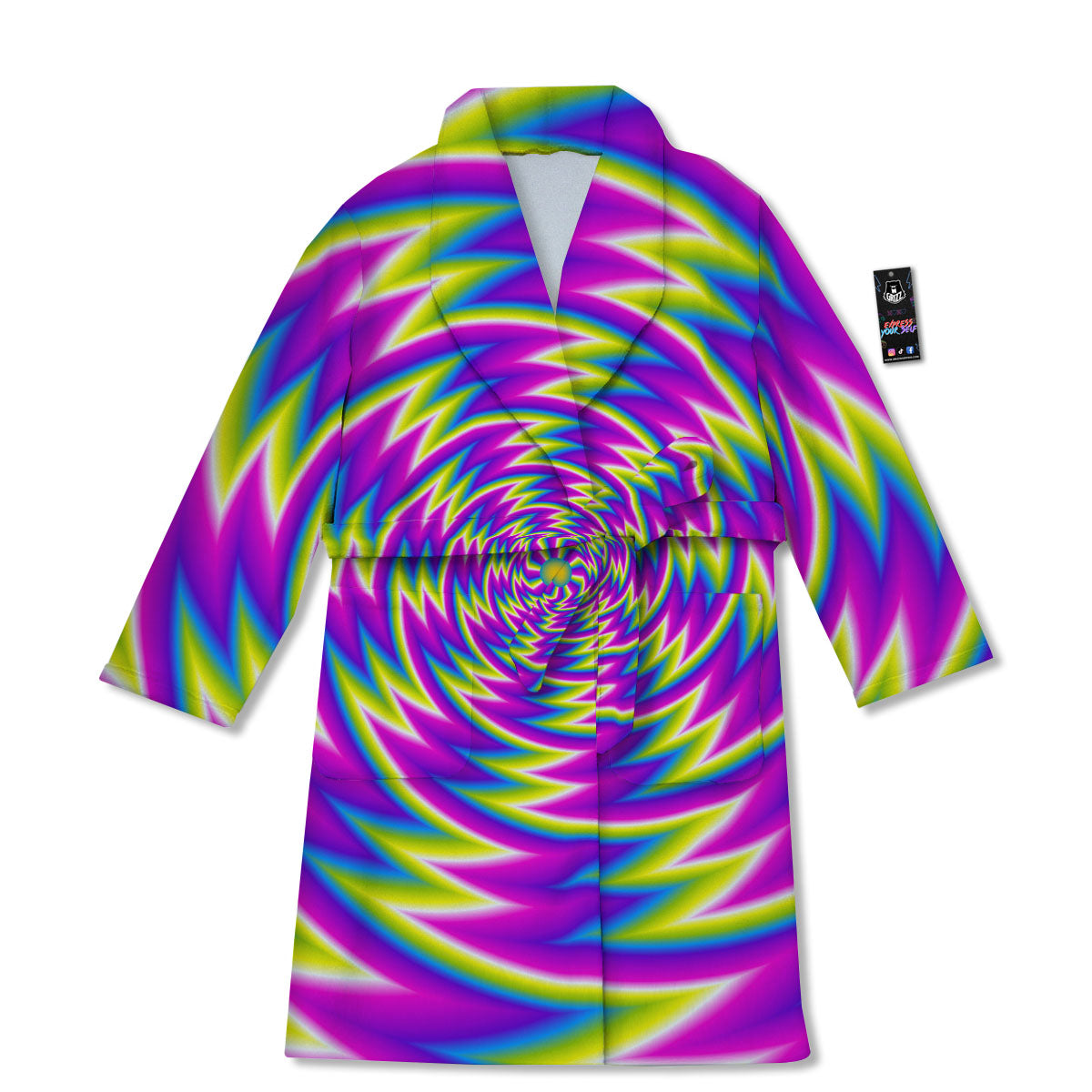Optical Illusion Moving Dizzy Spiral Bathrobe-grizzshop