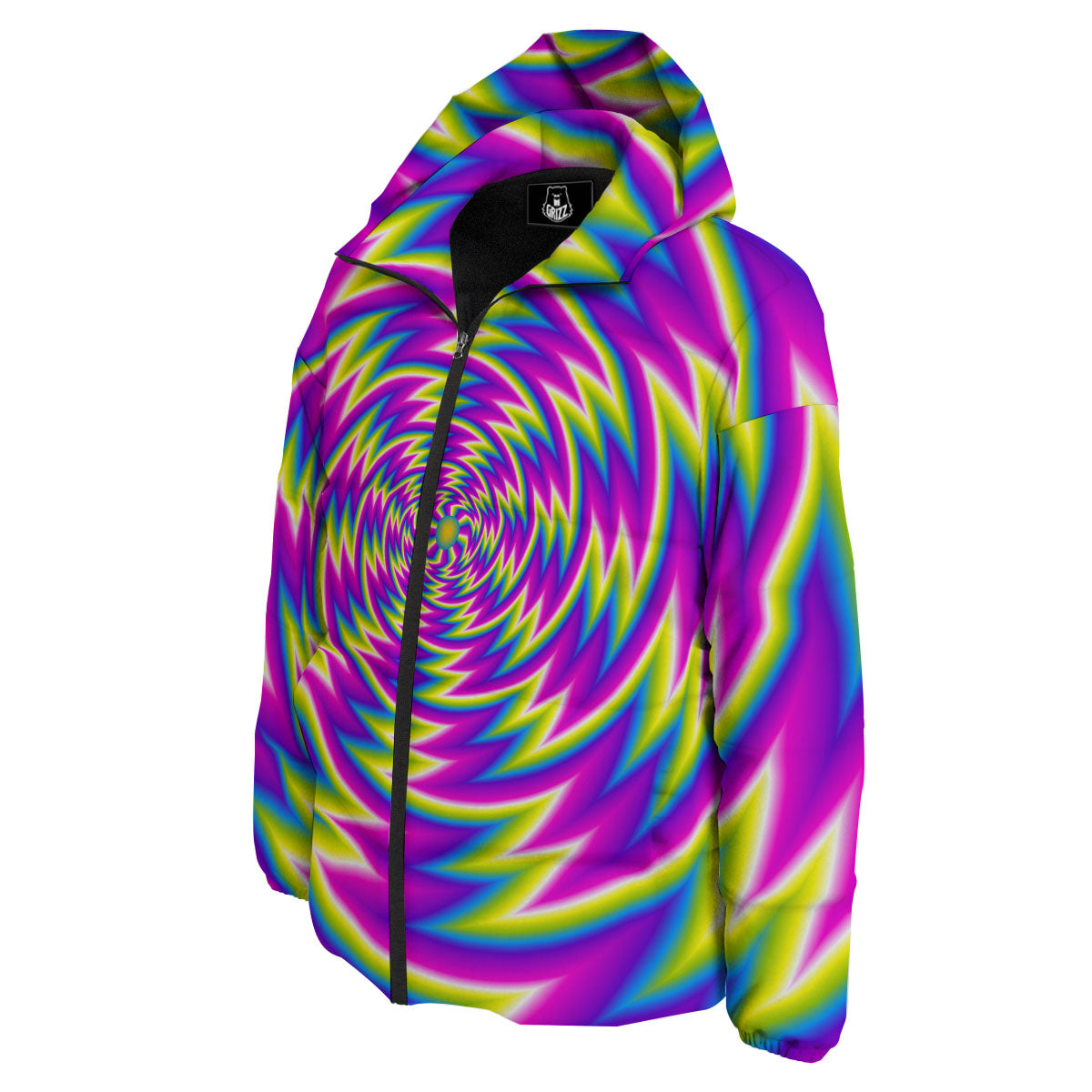 Optical Illusion Moving Dizzy Spiral Down Jacket-grizzshop