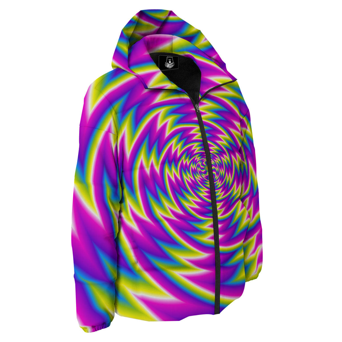 Optical Illusion Moving Dizzy Spiral Down Jacket-grizzshop