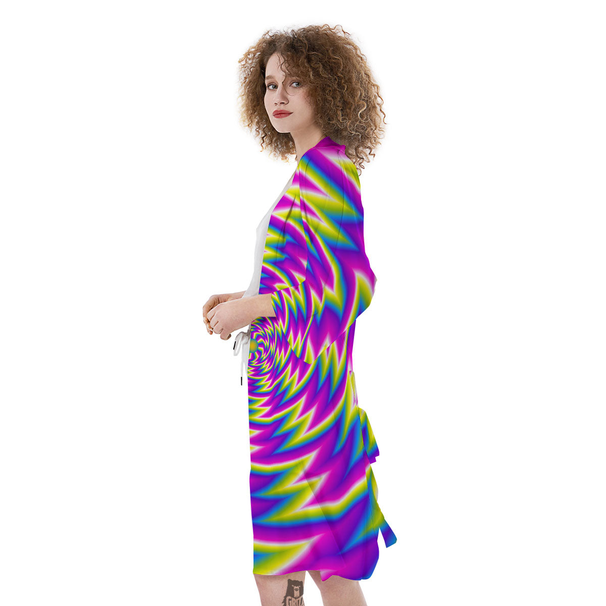 Optical Illusion Moving Dizzy Spiral Kimono-grizzshop