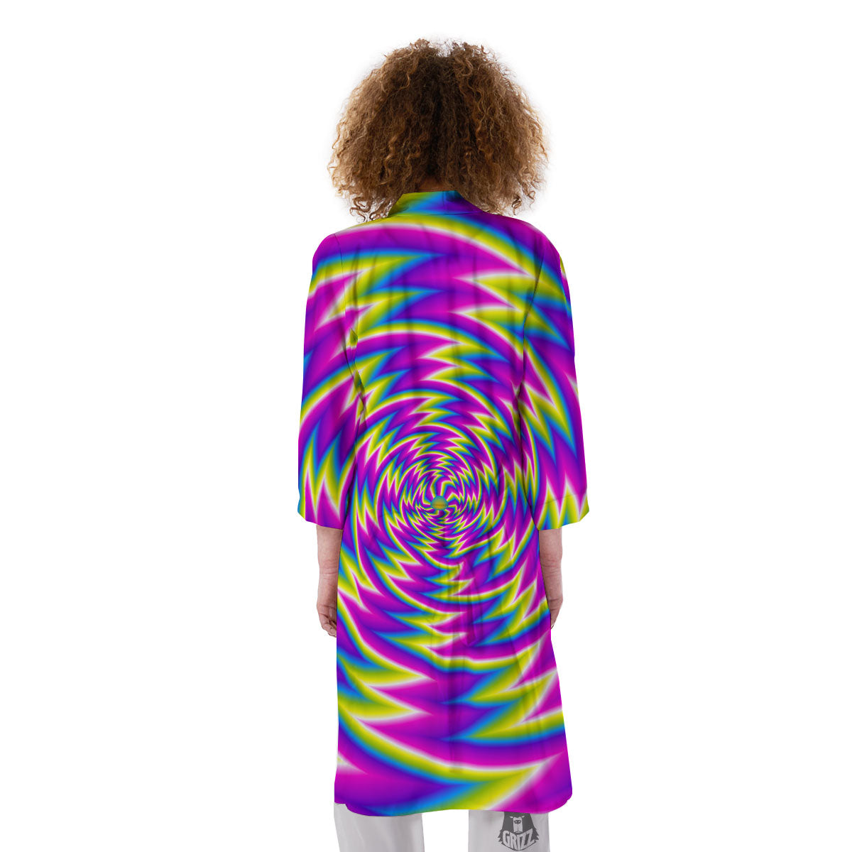 Optical Illusion Moving Dizzy Spiral Kimono-grizzshop